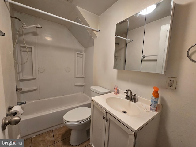 245 Beech St, Pottstown, PA 19464 - full bath featuring toilet, shower / tub combination, vanity, and tile patterned flooring