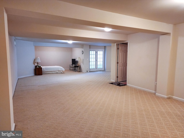 9120 Stonegarden Dr, Lorton, VA 22079 - below grade area featuring light colored carpet and baseboards