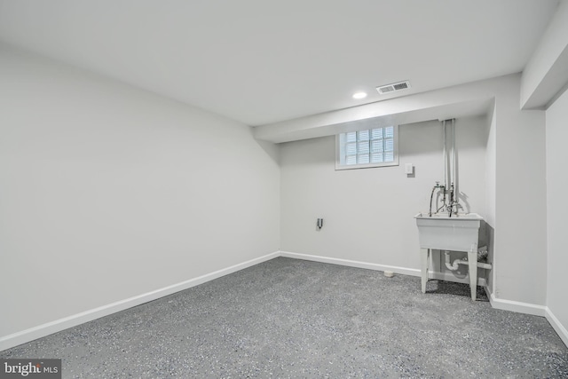 6505 Corkley Rd, Baltimore, MD 21237 - below grade area featuring baseboards and recessed lighting