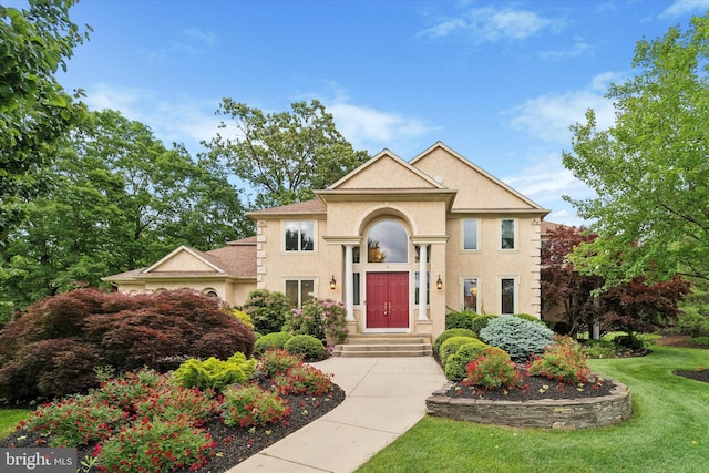 2 Collage Ct, Cherry Hill, NJ 08003 - view of front of home featuring a front yard and stucco siding