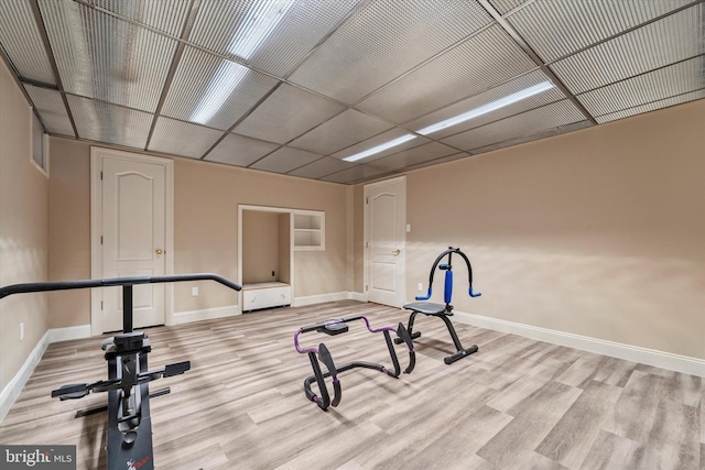 2 Collage Ct, Cherry Hill, NJ 08003 - workout area with baseboards and wood finished floors