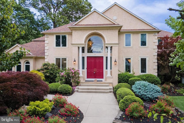 2 Collage Ct, Cherry Hill, NJ 08003 - view of front of house featuring stucco siding and a shingled roof