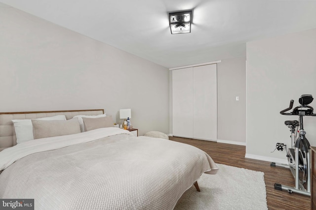 1200 S Arlington Ridge Rd Unit 314, Arlington, VA 22202 - bedroom with wood finished floors, baseboards, and a closet