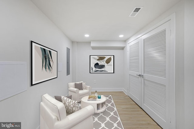 2220 13th St NE, Washington, DC 20018 - sitting room featuring light wood-style flooring, recessed lighting, and baseboards