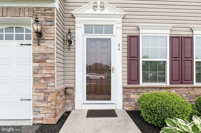 44 Heals Farm Rd, Burlington, NJ 08016 - property entrance featuring stone siding
