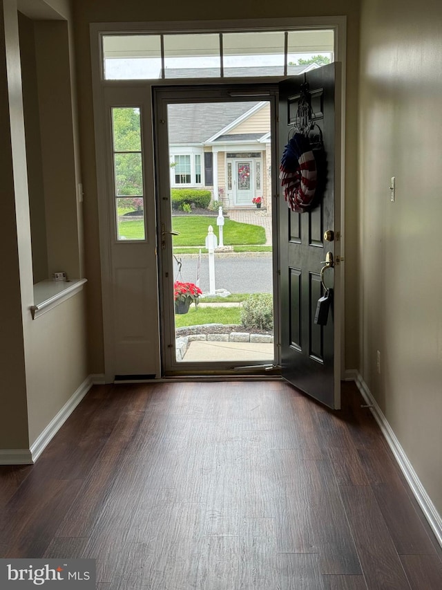 6 Sickler Ct, Sewell, NJ 08080 - foyer entrance with dark wood-type flooring and baseboards