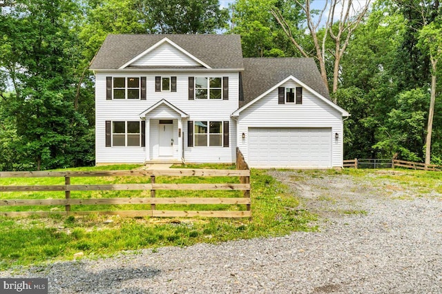163 Hyde Park Ln, Charles Town, WV 25414 - view of front of home with driveway, a garage, and roof with shingles