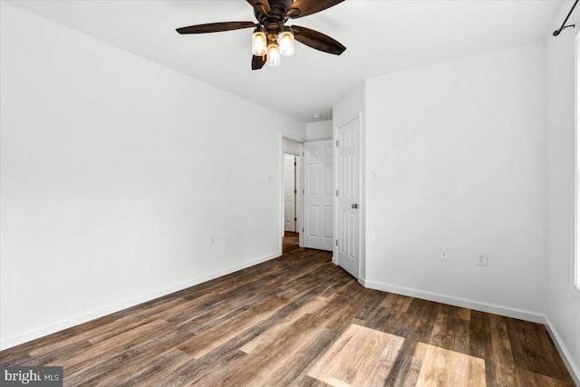 163 Hyde Park Ln, Charles Town, WV 25414 - unfurnished bedroom featuring baseboards, wood finished floors, and ceiling fan