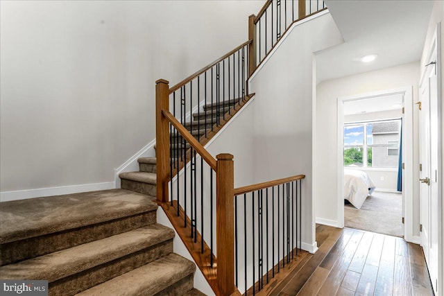 368 Star Tavern Ln, West Chester, PA 19382 - stairs featuring hardwood / wood-style flooring, baseboards, and recessed lighting