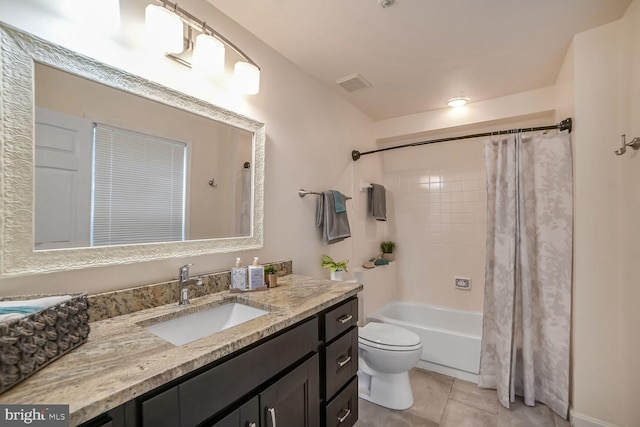 20408 Shore Harbour Dr Unit 5-H, Germantown, MD 20874 - full bathroom with vanity, toilet, tile patterned flooring, and shower / tub combo