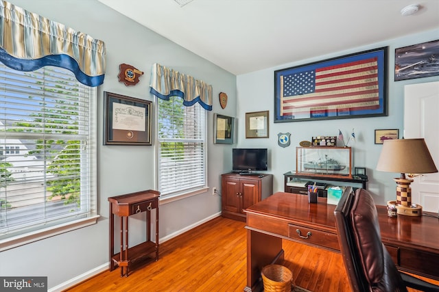 18403 Rim Rock Cir, Leesburg, VA 20176 - office with hardwood / wood-style floors and baseboards