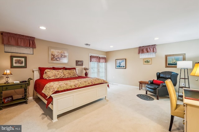 18403 Rim Rock Cir, Leesburg, VA 20176 - bedroom featuring light colored carpet, recessed lighting, and baseboards