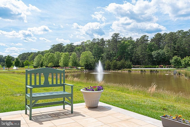 24440 Harvest Cir, Milton, DE 19968 - view of patio / terrace featuring a water view