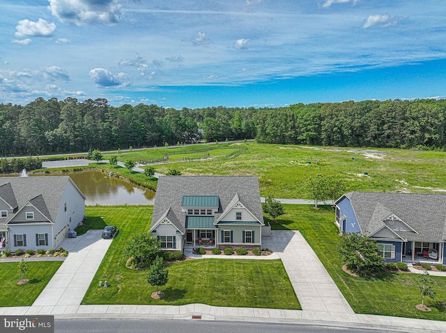 24440 Harvest Cir, Milton, DE 19968 - aerial view of property and surrounding area featuring a nearby body of water and a forest