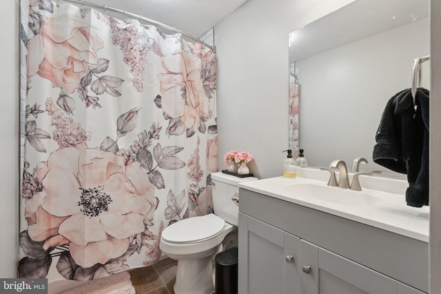 3146 Tipton Way, Abingdon, MD 21009 - full bath featuring vanity, toilet, wood finished floors, and a shower with shower curtain