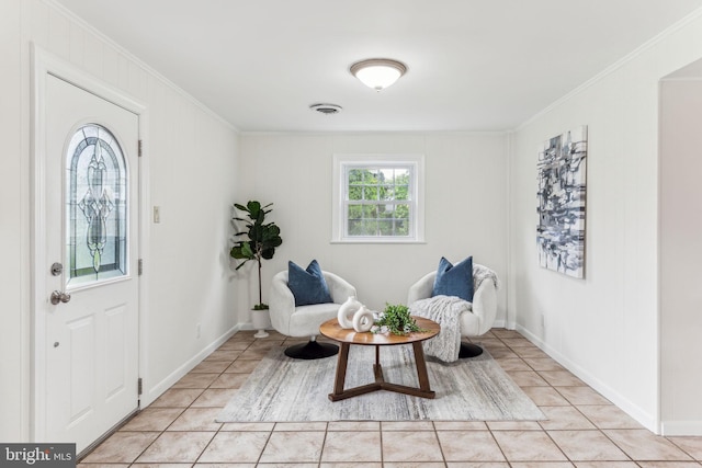 105 Lombardy Dr, Wallingford, PA 19086 - entryway featuring light tile patterned floors, crown molding, and baseboards