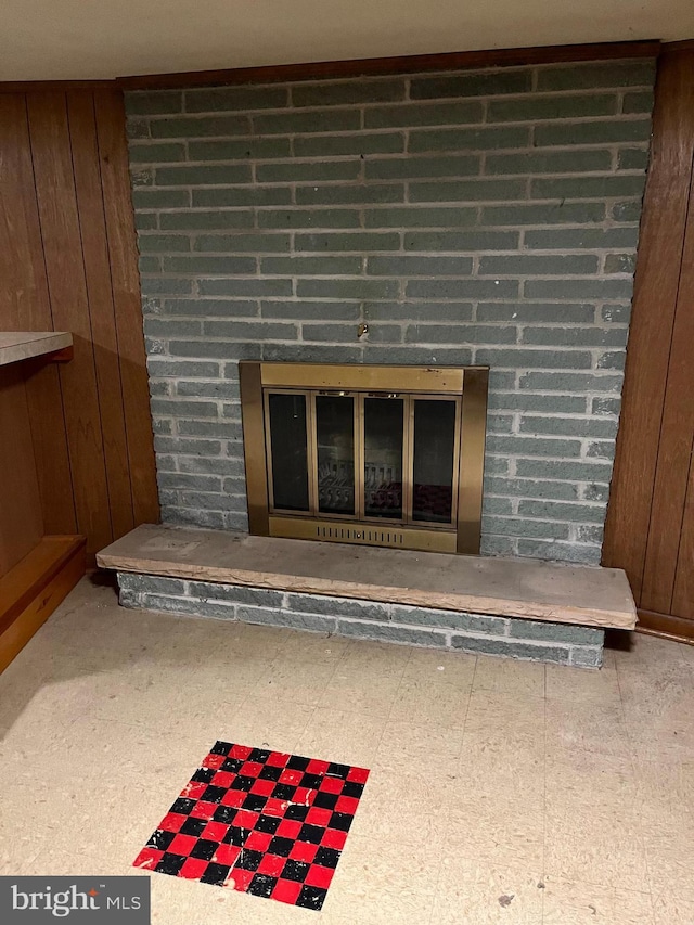 18 Bittersweet Dr, Hagerstown, MD 21740 - detailed view of a brick fireplace and wooden walls