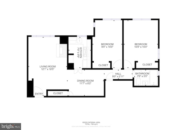 2605 39th St NW Unit 303, Washington, DC 20007 - room layout
