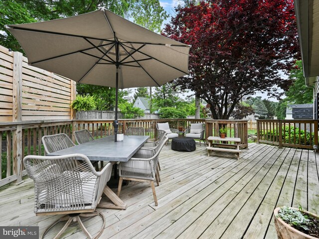 1549 N Jefferson Ct, Lancaster, PA 17602 - wooden deck with outdoor dining space