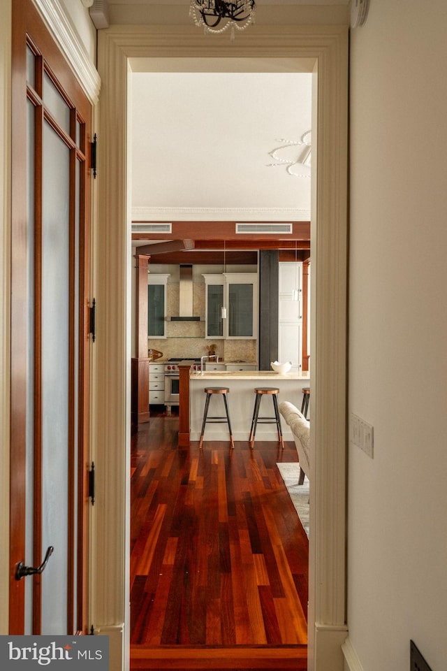 1830 Rittenhouse Sq Unit 11C, Philadelphia, PA 19103 - corridor with dark wood-style flooring