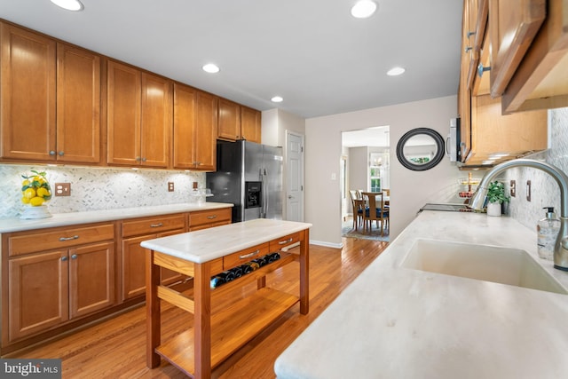 129 Bridle Path Dr, Egg Harbor Township, NJ 08234 - kitchen featuring appliances with stainless steel finishes, a sink, light countertops, backsplash, and recessed lighting