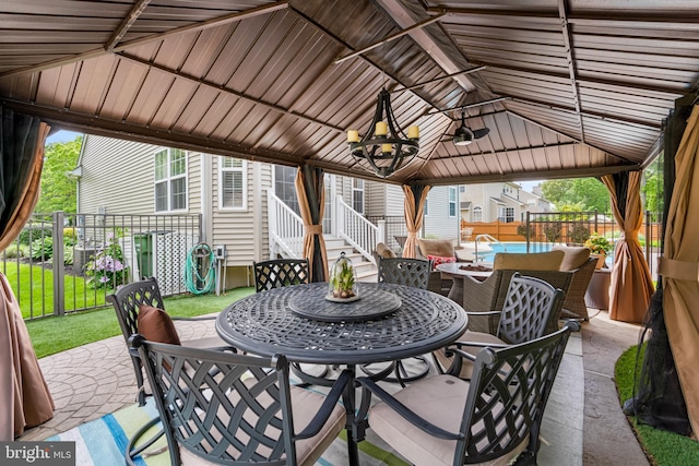 129 Bridle Path Dr, Egg Harbor Township, NJ 08234 - fenced backyard featuring outdoor dining space, a gazebo, and a patio