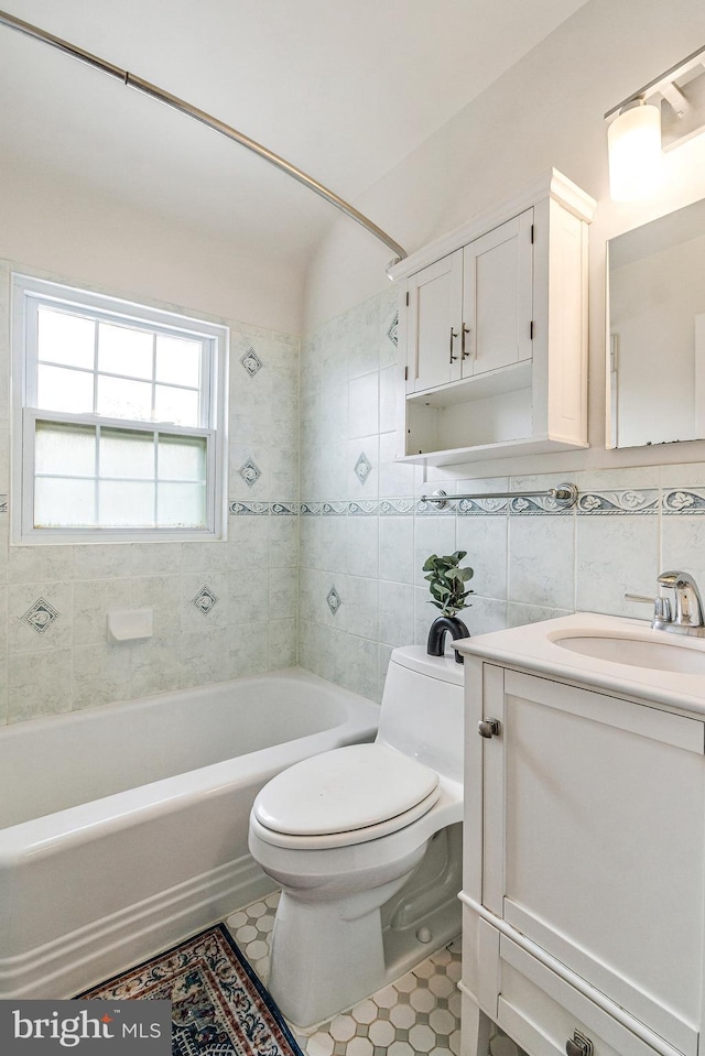 2108 26th St S, Arlington, VA 22206 - full bath with shower / washtub combination, tile walls, and vanity