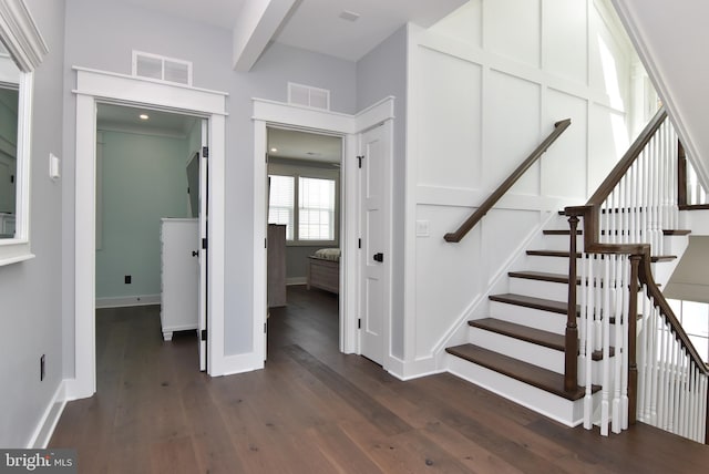 3 Laurel St, Rehoboth Beach, DE 19971 - stairway with wood finished floors and baseboards