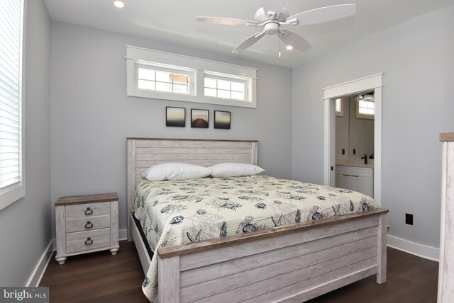 3 Laurel St, Rehoboth Beach, DE 19971 - bedroom with multiple windows, dark wood-type flooring, baseboards, and recessed lighting