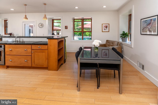 2539 Aquetong Rd, New Hope, PA 18938 - dining room featuring light wood finished floors, recessed lighting, and baseboards