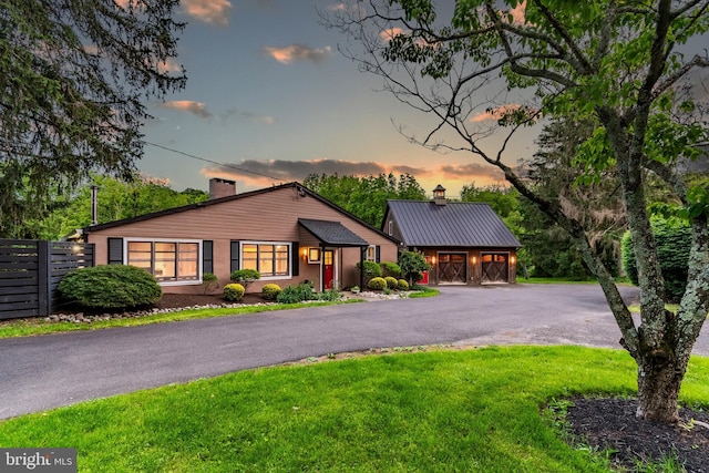 2539 Aquetong Rd, New Hope, PA 18938 - view of front of house with a chimney and driveway