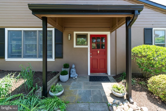 2539 Aquetong Rd, New Hope, PA 18938 - property entrance featuring stucco siding