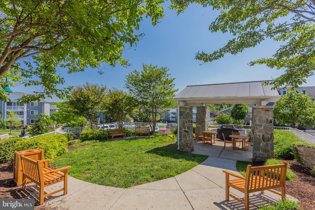 4149 S Four Mile Run Dr Unit 201, Arlington, VA 22204 - view of yard featuring a patio area and a gazebo