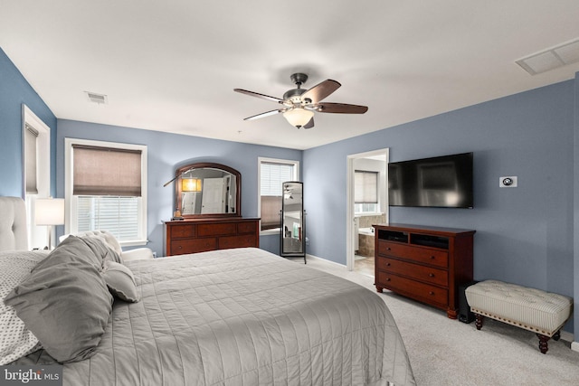 1509 Blakes Legacy Dr, Bel Air, MD 21014 - bedroom with carpet, a ceiling fan, and connected bathroom