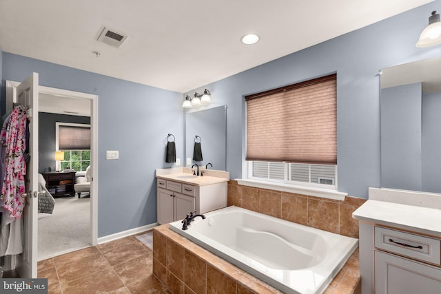 1509 Blakes Legacy Dr, Bel Air, MD 21014 - full bathroom with vanity, a bath, and recessed lighting