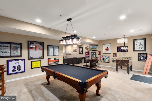 1509 Blakes Legacy Dr, Bel Air, MD 21014 - recreation room with carpet, recessed lighting, and billiards table