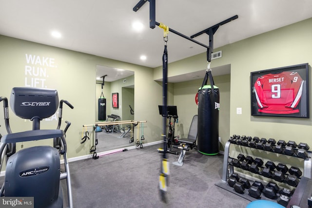 1509 Blakes Legacy Dr, Bel Air, MD 21014 - gym with baseboards and recessed lighting