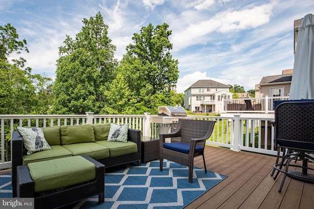 1509 Blakes Legacy Dr, Bel Air, MD 21014 - deck with outdoor lounge area and area for grilling