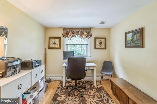 622 Hutchinson Ter, Holmes, PA 19043 - office space with light wood finished floors and a baseboard radiator