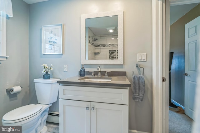622 Hutchinson Ter, Holmes, PA 19043 - full bathroom with vanity, a shower, and a baseboard radiator