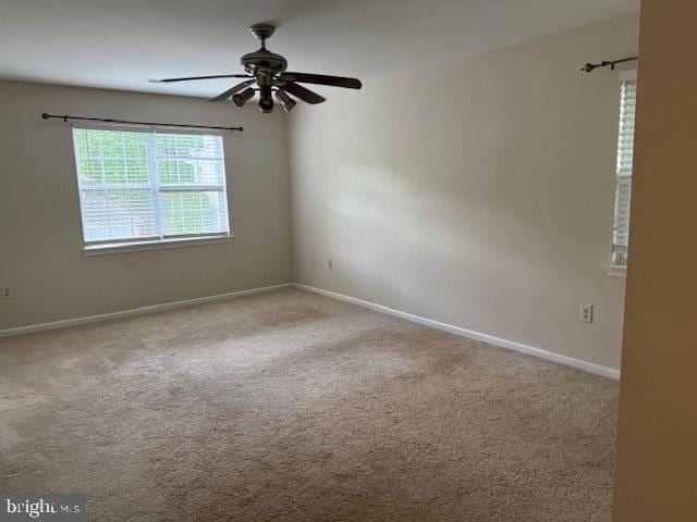 10024 Park Woods Ln, Burke, VA 22015 - empty room featuring a ceiling fan, baseboards, and carpet flooring