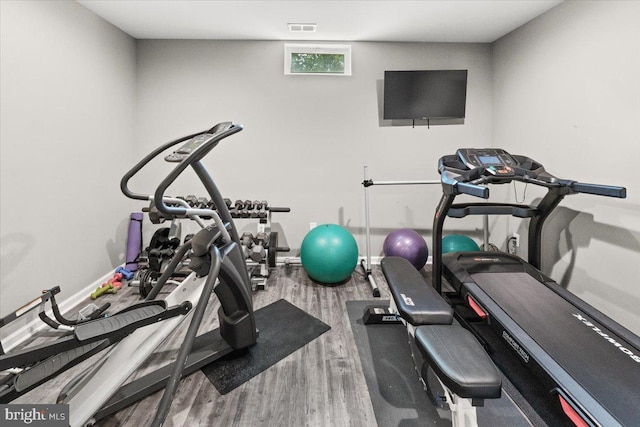 6808 Rehnquist Ct, New Market, MD 21774 - exercise room featuring wood finished floors