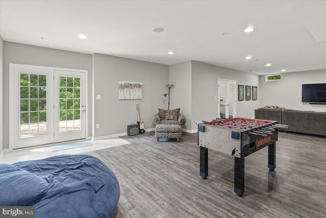 6808 Rehnquist Ct, New Market, MD 21774 - rec room featuring recessed lighting, wood finished floors, and baseboards