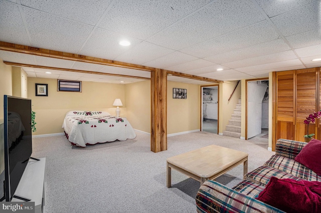 787 Park Rd, Lansdale, PA 19446 - carpeted bedroom featuring a drop ceiling and recessed lighting