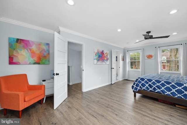 200 Paris Ct SW, Vienna, VA 22180 - bedroom featuring ornamental molding, recessed lighting, wood finished floors, and baseboards