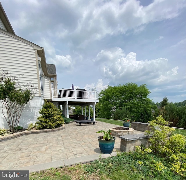 11516 Mystic Rock Ln N, Waynesboro, PA 17268 - view of patio / terrace with an outdoor fire pit and a deck