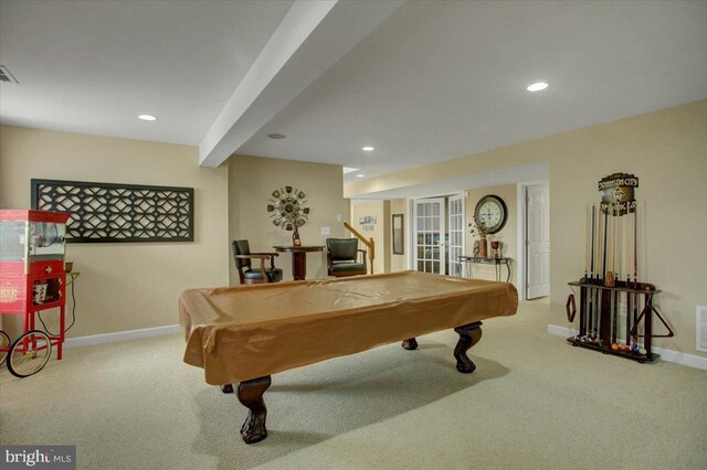 11516 Mystic Rock Ln N, Waynesboro, PA 17268 - game room with carpet flooring, baseboards, pool table, and recessed lighting