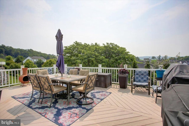 11516 Mystic Rock Ln N, Waynesboro, PA 17268 - wooden deck featuring outdoor dining space and grilling area