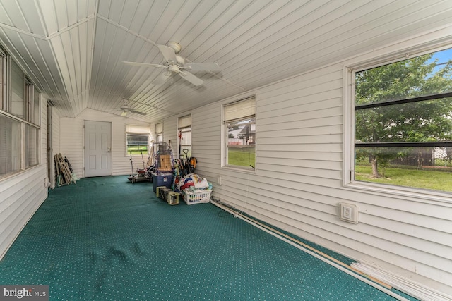 54 Cobalt Ridge Dr E, Levittown, PA 19057 - unfurnished sunroom featuring ceiling fan