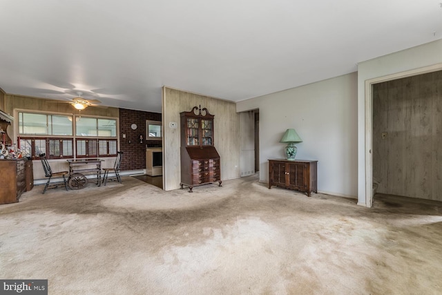 54 Cobalt Ridge Dr E, Levittown, PA 19057 - carpeted living area with ceiling fan